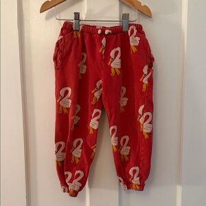 Bobo Choses Red Swan Print Sweatpants
